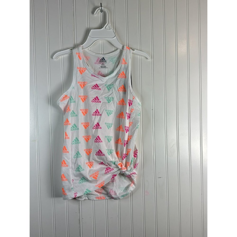 Adidas Big Girls Print Tie Front Tank Top Size M (10/12)